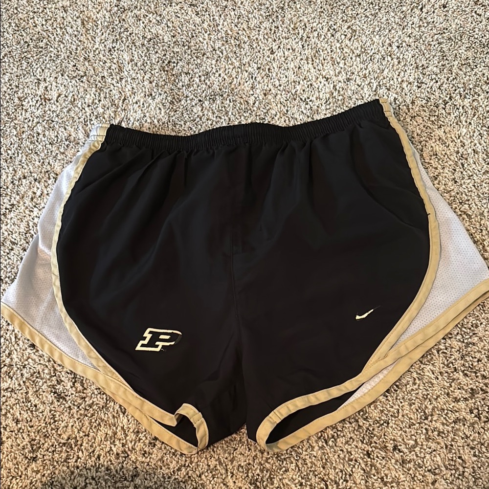 Nike Women's Black and Gold Athletic Shorts